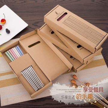 2017新款304不锈钢筷子礼盒装 韩式麦秸秆餐具的融合与品质之选